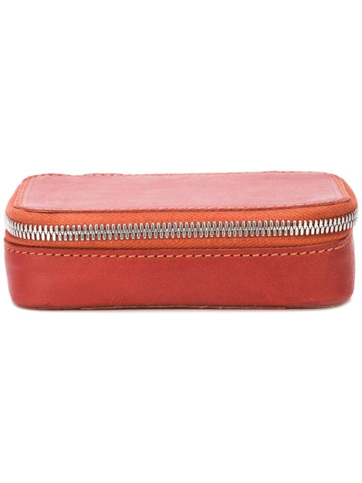 Guidi Small Zipped Bag - Red