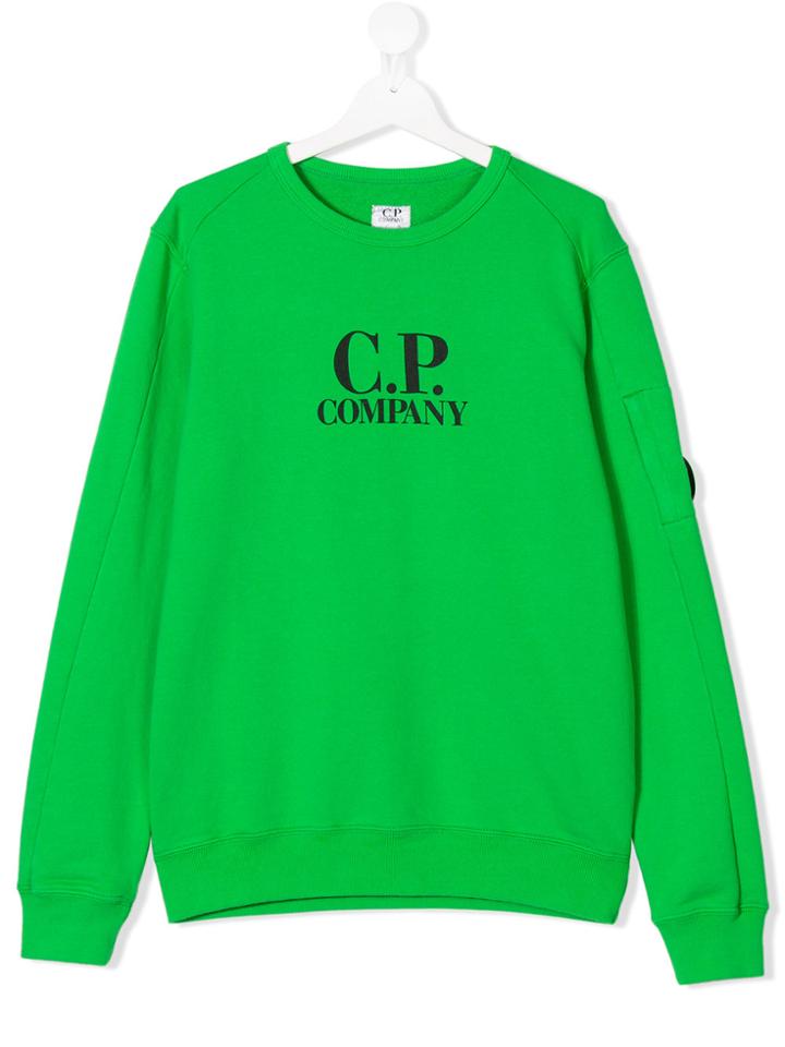 Cp Company Kids Teen Logo Print Sweatshirt - Green