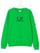 Cp Company Kids Teen Logo Print Sweatshirt - Green
