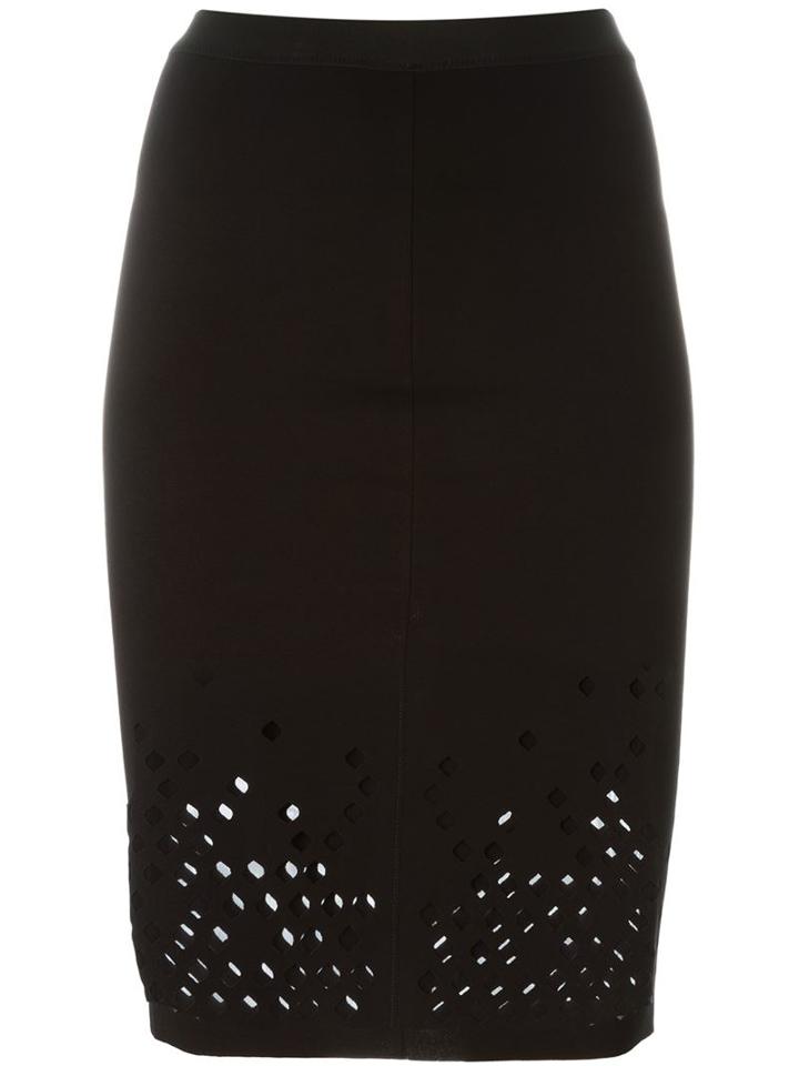 Murmur Perforated Pencil Skirt