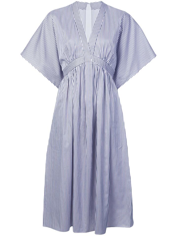 Adam Lippes Striped Flared Midi Dress - Pink & Purple