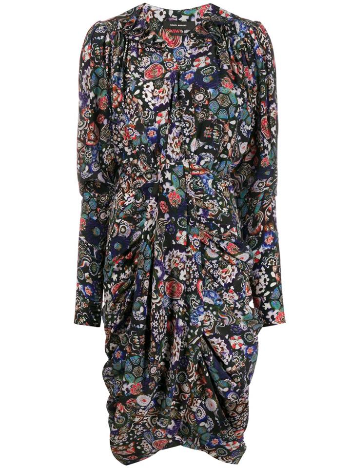 Isabel Marant Floral Print Shirt Dress - Black