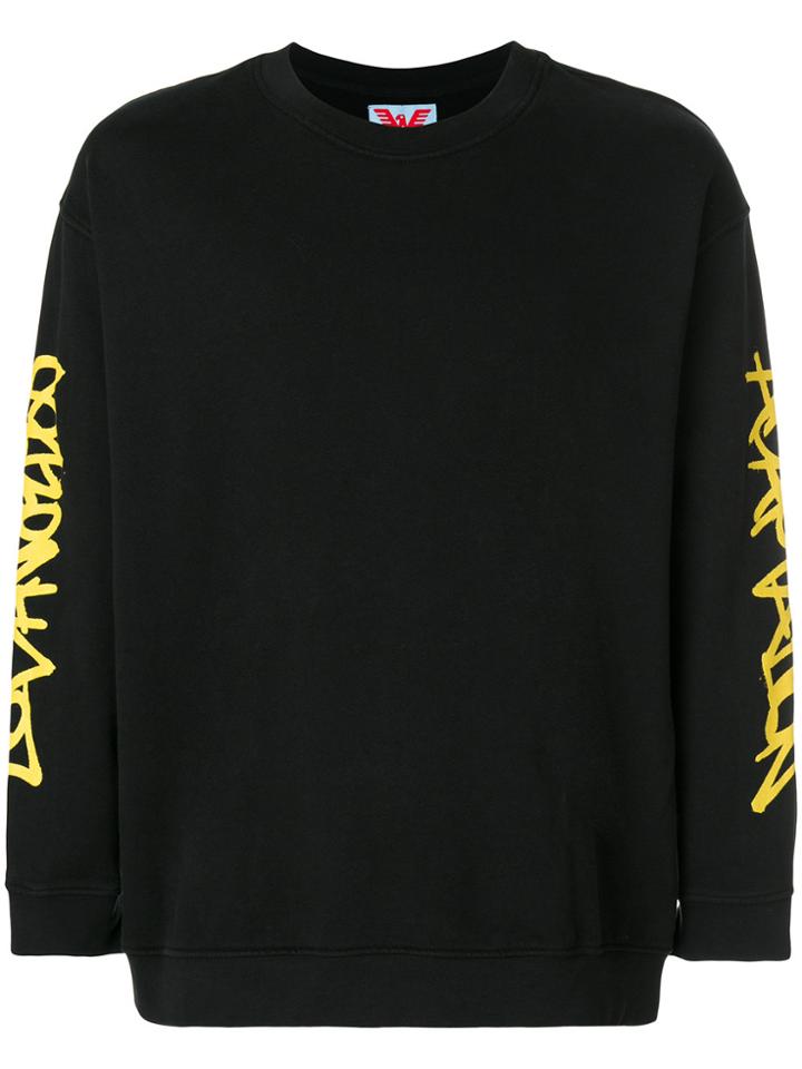 Adaptation Sleeve Logo Print Sweatshirt - Black