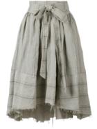 Aleksandr Manamïs - Apron Wrap Travertine Skirt - Women - Cotton/linen/flax - Ii, Grey, Cotton/linen/flax