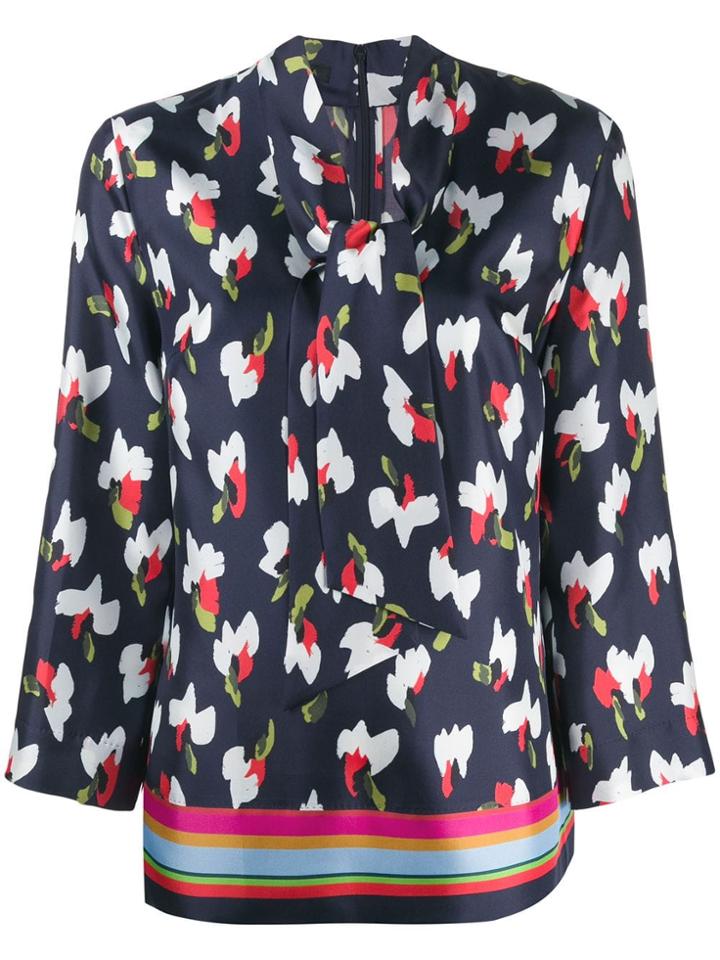 Escada Abstract Print Blouse - Blue