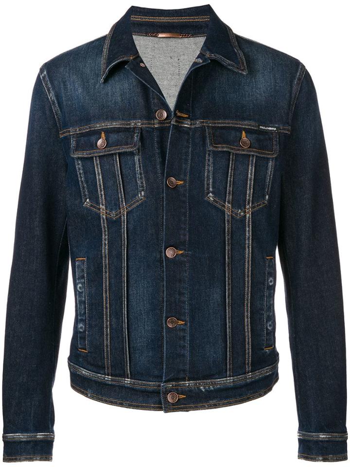 Dolce & Gabbana Fitted Denim Jacket - Black