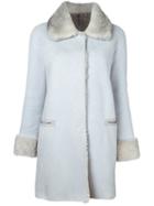 Liska 'sylvester' Shearling Coat, Women's, Size: Medium, Blue, Lamb Fur/leather