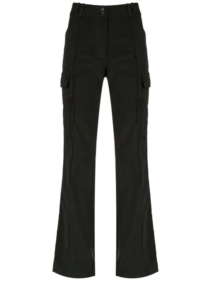 Gloria Coelho Flared Cargo Trousers - Black