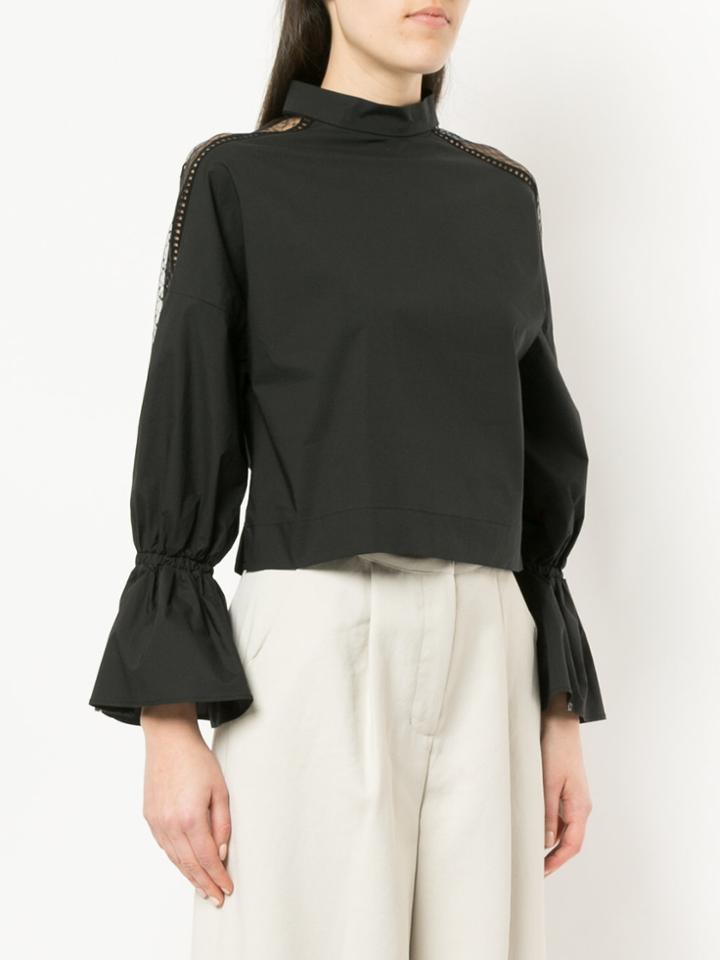 Aula High Neck Blouse - Black