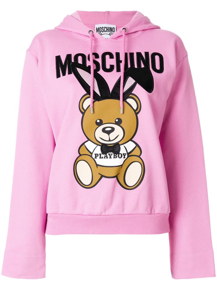 Moschino Playboy Teddy Hoodie - Pink & Purple