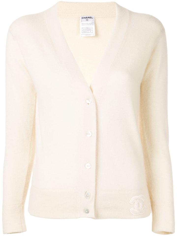 Chanel Pre-owned V-neck Cashmere Cardigan - White
