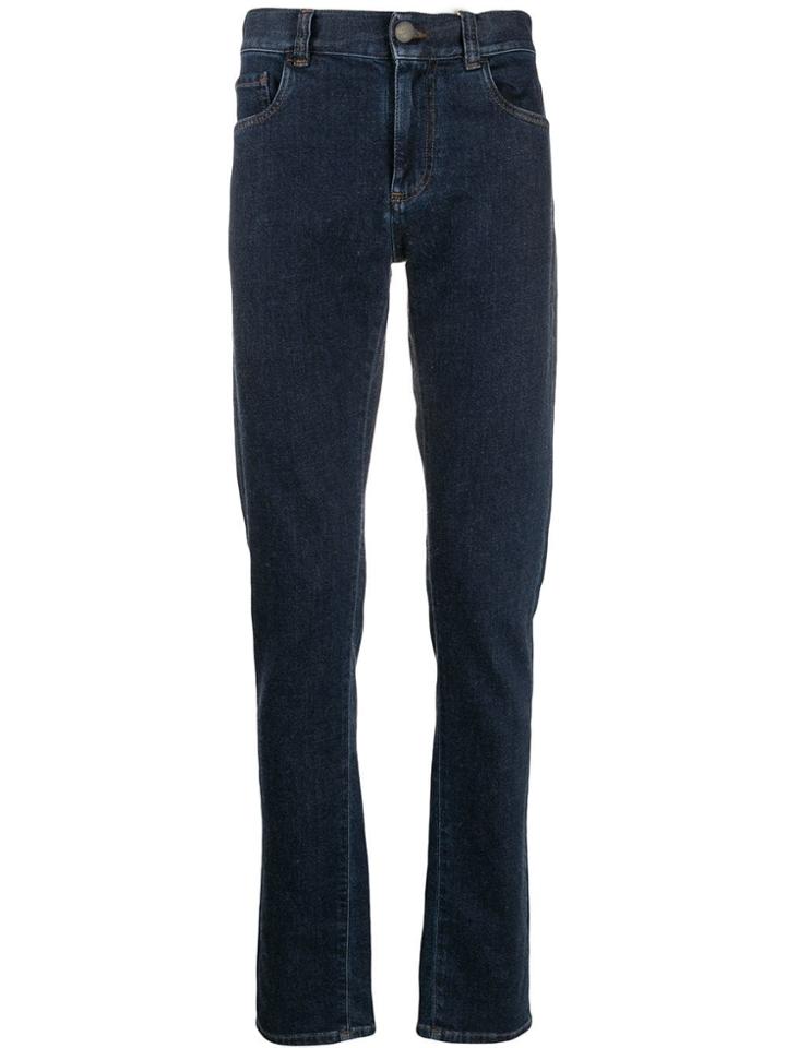 Canali Straight Fit Denim Jeans - Blue