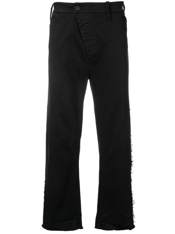Lost & Found Rooms Frayed Curved Leg Trousers - Black