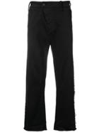 Lost & Found Rooms Frayed Curved Leg Trousers - Black