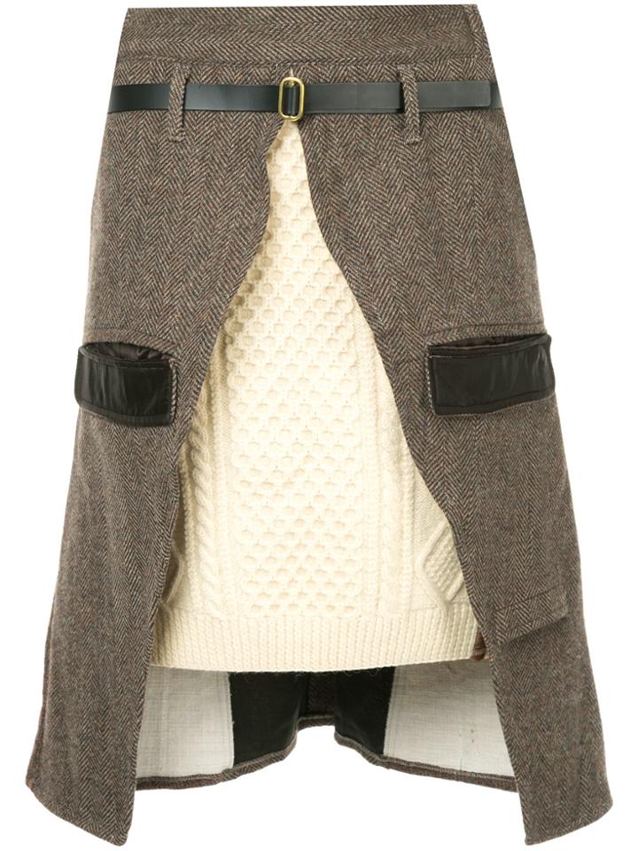 77circa Contrast Layered Skirt - Multicolour