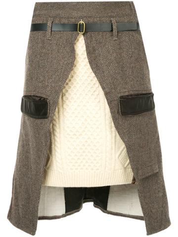 77circa Contrast Layered Skirt - Multicolour