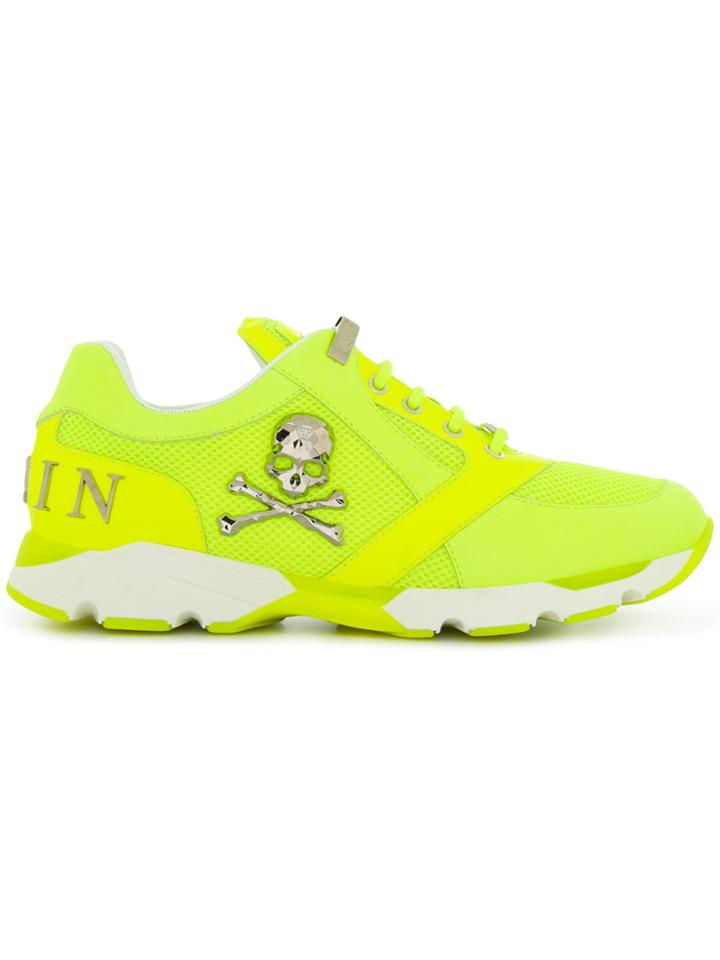 Philipp Plein Skull Mesh Sneakers - Yellow & Orange