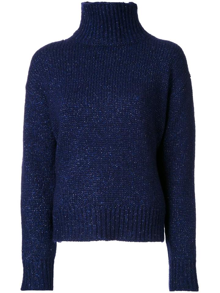 Astraet High Neck Jumper, Women's, Blue, Acrylic/nylon/polyester/alpaca