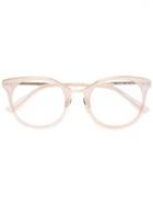 Bottega Veneta Eyewear Round Frame Glasses, Nude/neutrals, Acetate/metal (other)