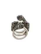 Gucci Embellished Metal Ring - Metallic