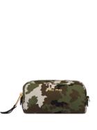 Miu Miu Camouflage Print Faille Zipped Pouch - Green
