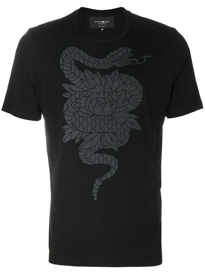 Hydrogen Snake Print T-shirt - Black