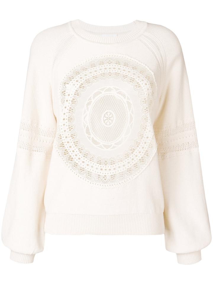 Chloé Lace Sweater - White