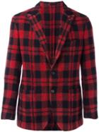 Gabriele Pasini Tartan Check Blazer, Men's, Size: 48, Red, Mohair/alpaca/wool