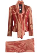 John Galliano Vintage Lurex Skirt Suit, Women's, Size: 38, Red