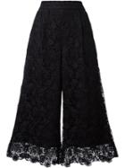 Diane Von Furstenberg Cropped Lace Trousers, Women's, Size: 2, Black, Polyester