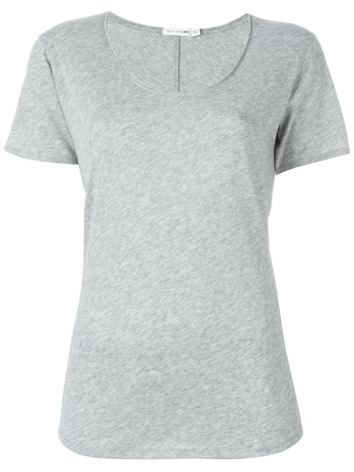Rag & Bone Scoop Neck T-shirt, Women's, Size: S, Grey, Cotton