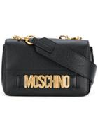 Moschino Small Logo Flap Crossbody Bag - Black