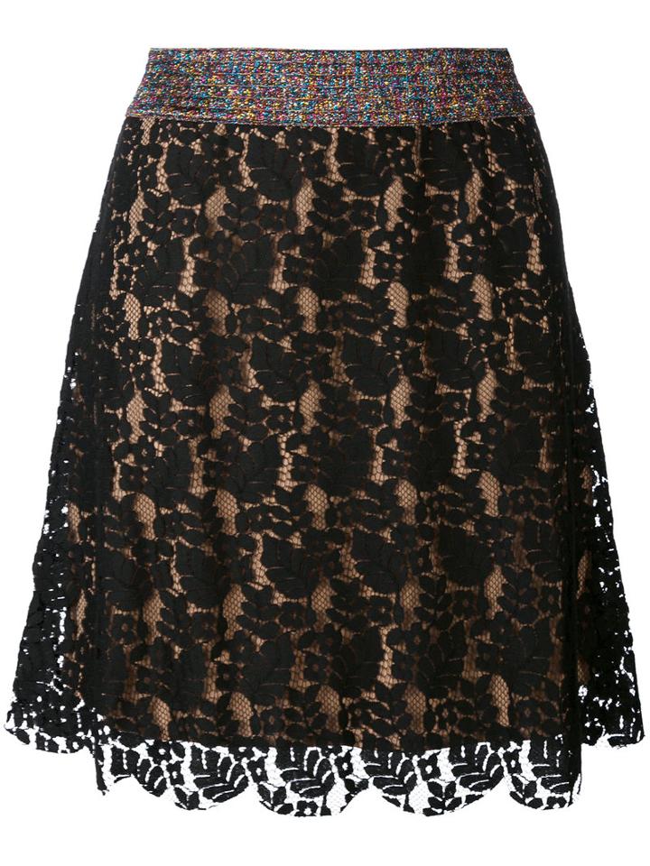 Ash - Jim A-line Skirt - Women - Cotton/nylon/rayon/viscose - M, Black, Cotton/nylon/rayon/viscose