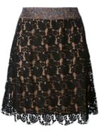 Ash - Jim A-line Skirt - Women - Cotton/nylon/rayon/viscose - M, Black, Cotton/nylon/rayon/viscose