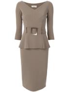 Chiara Boni La Petite Robe Belted Fitted Dress - Green