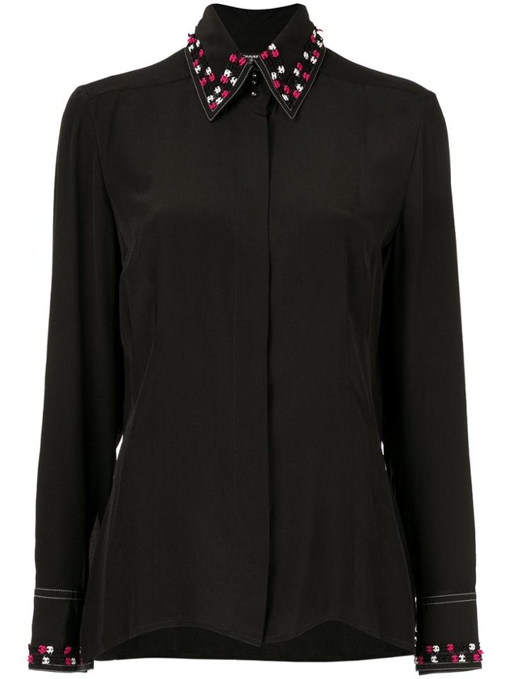 Chanel Vintage Long Sleeve Top Shirt - Black