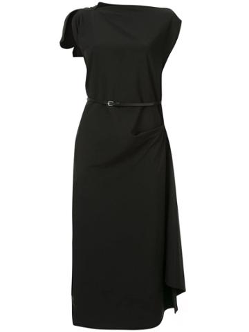 Jean Paul Knott Asymmetric Midi Dress - Black