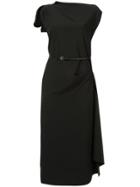 Jean Paul Knott Asymmetric Midi Dress - Black