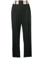 Dsquared2 Contrast Waist Pleated Trousers - Black