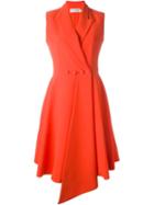 Christian Dior Vintage Double Breasted Flared Dress, Women's, Size: 40, Red