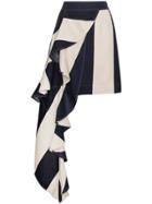 Calvin Klein 205w39nyc Silk Mini Skirt With Asymmetric Drape - Blue