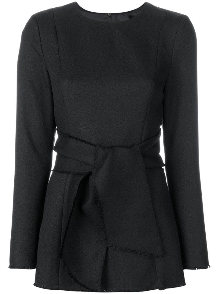 Misha Collection Tied Waist Long-sleeved Top - Black