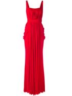 Alexander Mcqueen Draped Gown, Women's, Size: 42, Red, Polyamide/spandex/elastane/viscose