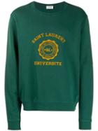 Saint Laurent Varsity Logo Sweatshirt - Green