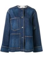 Ports 1961 Round Neck Denim Jacket - Blue
