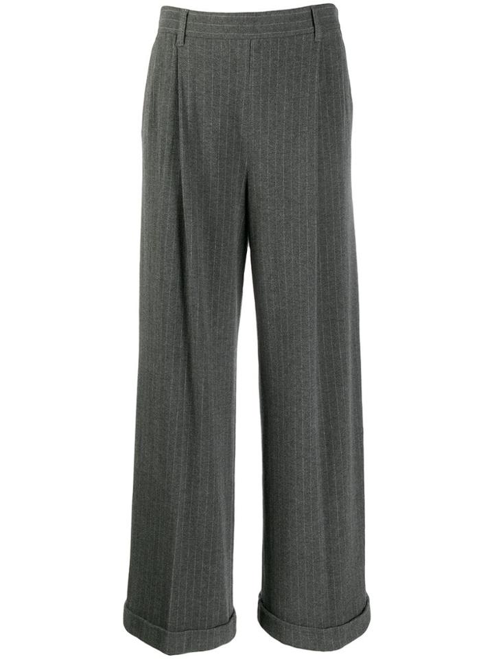 Jean Paul Gaultier Pre-owned 1990's Pinstripe Wide-leg Trousers - Grey