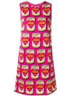 Dolce & Gabbana Amore Tin Print Shift Dress - Pink & Purple