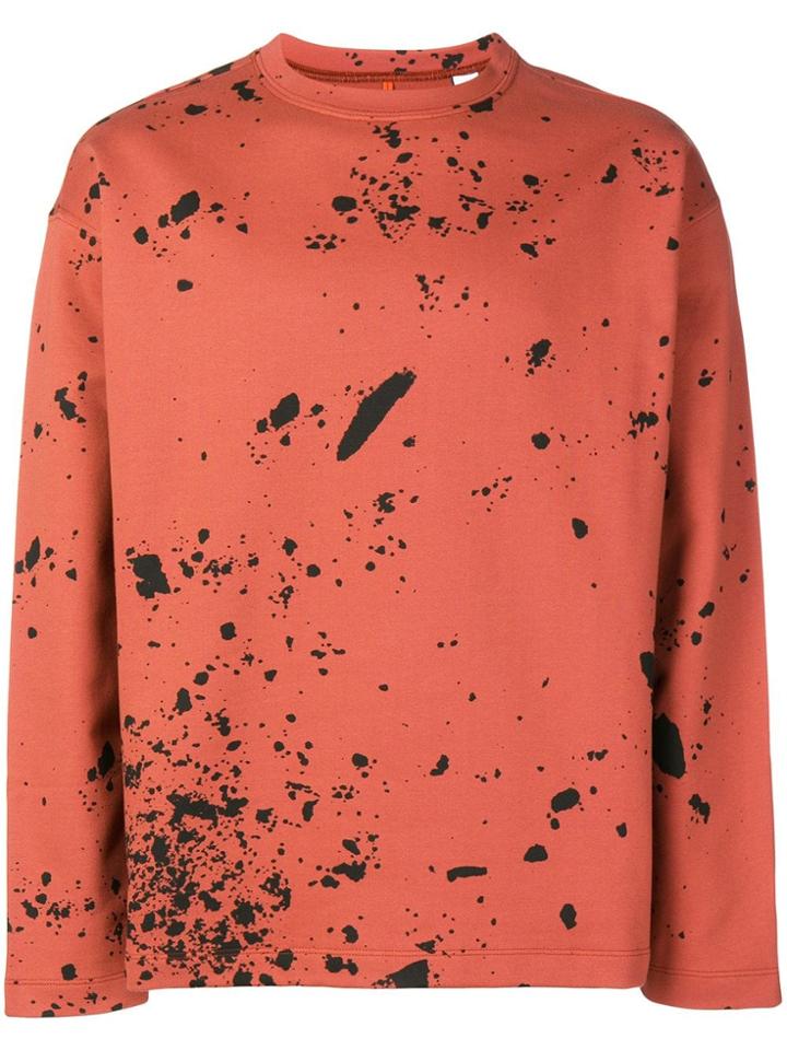 Oamc Paint Splatter Effect Sweatshirt - Brown