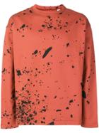 Oamc Paint Splatter Effect Sweatshirt - Brown