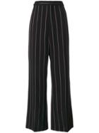 Chloé Pinstriped Wide Leg Trousers - Black